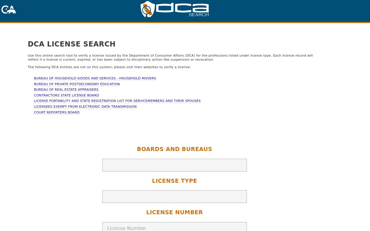 Salinas residents directory California professional license search