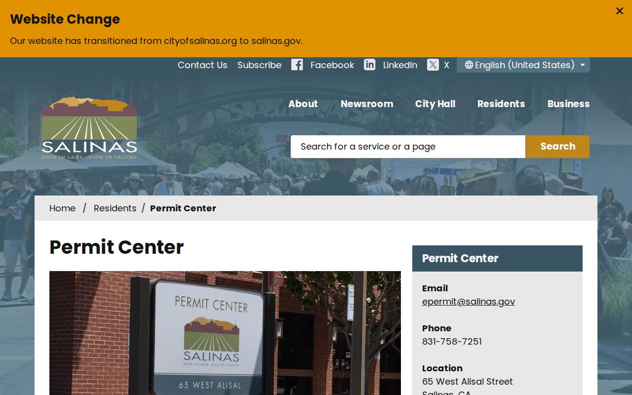 Salinas street directory Salinas Permit Center address records